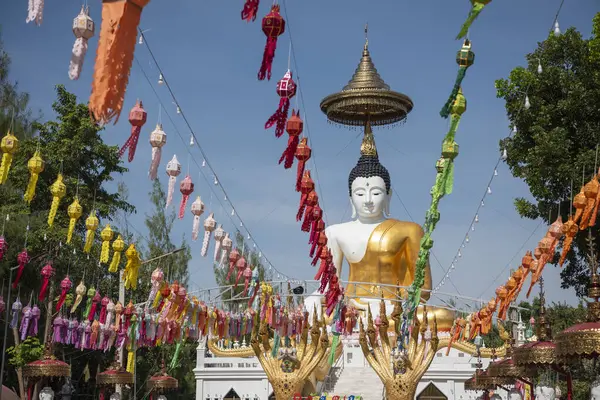 Uttaradit şehrinin Uttaradit kenti yakınlarındaki Wat Khung Taphao 'da Büyük Buda. Tayland, Uttaradit, 26 Kasım 2024.