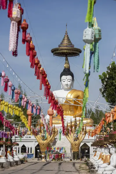 Uttaradit şehrinin Uttaradit kenti yakınlarındaki Wat Khung Taphao 'da Büyük Buda. Tayland, Uttaradit, 26 Kasım 2024.
