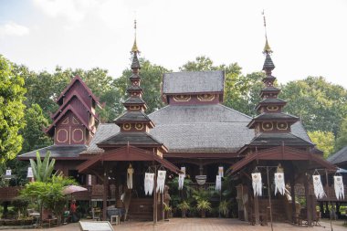 Phrae şehrindeki Wat Chom Sawan Tapınağı ve Kuzey Tayland 'daki Phrae ili. Tayland, Phrae, 24 Kasım 2024.