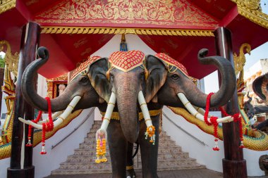 Wat Sawan Niwet Phrae şehrinde ve Phrae ilinde Kuzey Tayland 'da. Tayland, Phrae, 24 Kasım 2024.