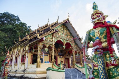 Tayland, Pua: 19 Kasım 2024 - Wat Bo Luang Kuzey Tayland 'ın Nan ilindeki Ba Klua Town' da.  