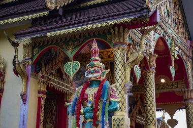 Tayland, Pua: 19 Kasım 2024 - Wat Bo Luang Kuzey Tayland 'ın Nan ilindeki Ba Klua Town' da.  