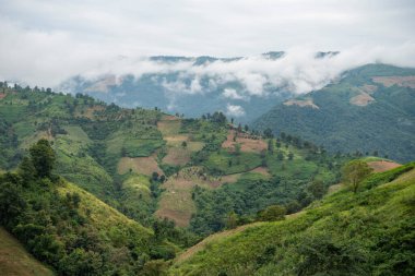 Kuzey Tayland 'ın Nan ilindeki Pua Town yakınlarındaki Ban Sakad köyünde manzara.