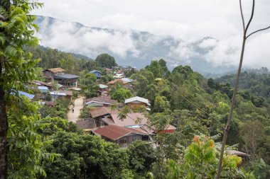 Tayland, Pua, 18 Kasım 2024 - Kuzey Tayland 'ın Nan iline bağlı Pua Town yakınlarındaki Ban Sakad Köyü.  