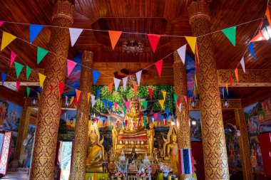 Tayland, Sapan: 19 Kasım 2024 - Tayland 'ın Nan ilindeki Wat Sapan kasabasında ve Vadi' de.