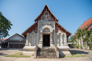 Tayland, Nan: 15 Kasım 2024 - Nan şehrindeki Wat Saeng Dao Kuzey Tayland.