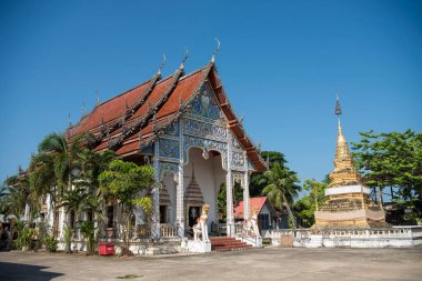 Tayland, Nan: 15 Kasım 2024 - Nan şehrindeki Wat Saeng Dao Kuzey Tayland.