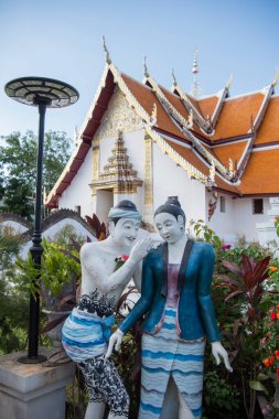 Tayland, Nan: 15 Kasım 2024 - Kuzey Tayland 'da Nan şehrindeki Wat Phumin' de bir Aşk Fısıltısı resmi.