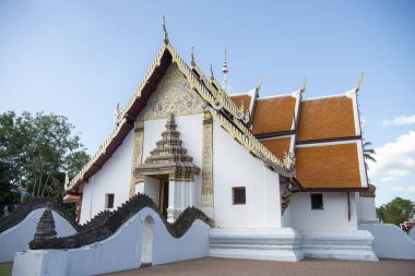 Tayland, Nan: 15 Kasım 2024 - Nan şehrindeki Wat Phumin Kuzey Tayland.  