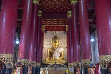 Tayland, Nan: 12 Kasım 2024 - Wat Phra Chang Kham Worawihan Kuzey Tayland 'da Nan şehrinde.  