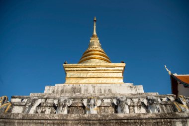 Tayland, Nan: 12 Kasım 2024 - Wat Phra Chang Kham Worawihan Kuzey Tayland 'da Nan şehrinde.  