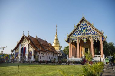 Tayland, Nan: 12 Kasım 2024 - Wat Phra Chang Kham Worawihan Kuzey Tayland 'da Nan şehrinde.  