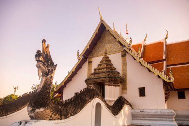 Tayland, Nan: 12 Kasım 2024 - Nan şehrindeki Wat Phumin Kuzey Tayland.  