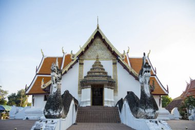 Tayland, Nan: 12 Kasım 2024 - Nan şehrindeki Wat Phumin Kuzey Tayland.  