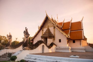 Tayland, Nan: 12 Kasım 2024 - Nan şehrindeki Wat Phumin Kuzey Tayland.  