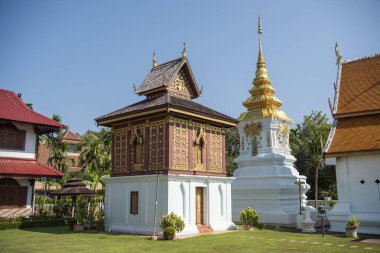 Tayland, Nan: 13 Kasım 2024 - Nan şehrindeki Wat Hua Kuang Kuzey Tayland.  