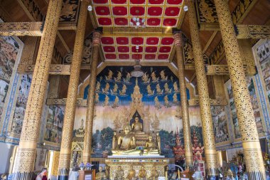 Tayland, Nan: 13 Kasım 2024 - Kuzey Tayland 'ın Nan ilindeki Wat Sri Phan Ton şehrinde.  