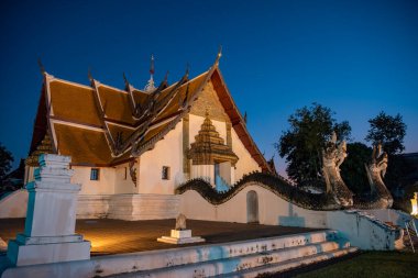 Tayland, Nan: 13 Kasım 2024 - Nan şehrindeki Wat Phumin Kuzey Tayland.