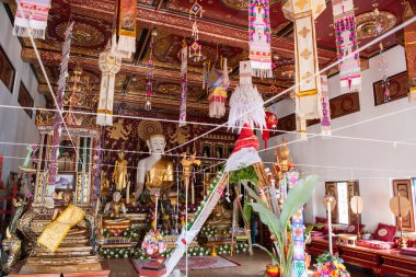 Tayland, Nan: 14 Kasım 2024 - Kuzey Tayland 'ın Nan ilindeki Wat Kukham şehrinde.