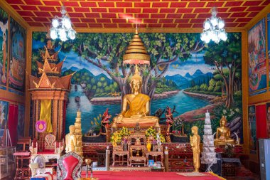 Tayland, Nan: 14 Kasım 2024 - Kuzey Tayland 'ın Nan ilindeki Wat Aranyawad şehrinde.