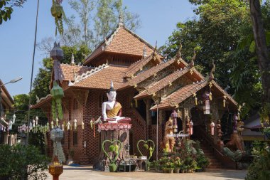 Tayland, Nan: 14 Kasım 2024 - Nan şehrindeki Wat Aranyawad Kuzey Tayland.  