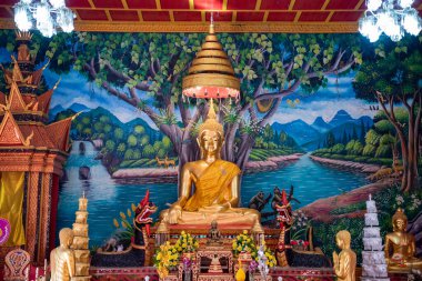 Tayland, Nan: 14 Kasım 2024 - Kuzey Tayland 'ın Nan ilindeki Wat Aranyawad şehrinde.