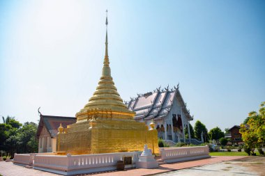 Tayland, Nan: 14 Kasım 2024 - Nan şehrindeki Wat Satharot, Kuzey Tayland.  