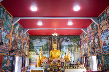 Tayland, Nan: 14 Kasım 2024 - Kuzey Tayland 'ın Nan ilindeki Wat Satharot şehrinde.  