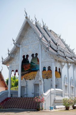 Tayland, Nan: 14 Kasım 2024 - Nan şehrindeki Wat Satharot, Kuzey Tayland.  