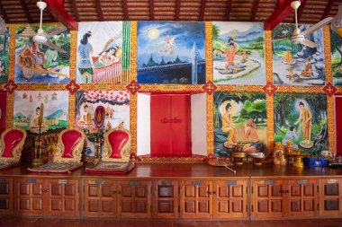 Tayland, Nan: 14 Kasım 2024 - Kuzey Tayland 'ın Nan ilindeki Wat Maha Pho şehrinde.  
