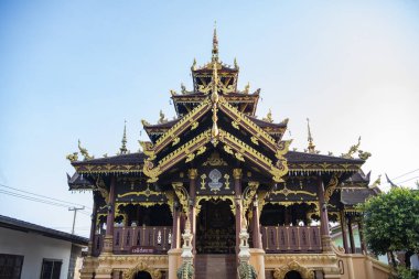 Tayland, Nan: 14 Kasım 2024 - Nan şehrindeki Wat Sri Boon Ruang Kuzey Tayland.  