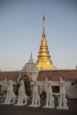 Tayland, Nan: 14 Kasım 2024 - Kuzey Tayland 'da Nan şehrindeki Chae Haeng şehrindeki Wat Phra' da Chedi.