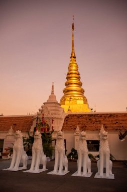 Tayland, Nan: 14 Kasım 2024 - Kuzey Tayland 'da Nan şehrindeki Chae Haeng şehrindeki Wat Phra' da Chedi.