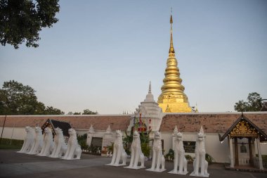 Tayland, Nan: 14 Kasım 2024 - Kuzey Tayland 'da Nan şehrindeki Chae Haeng şehrindeki Wat Phra' da Chedi.