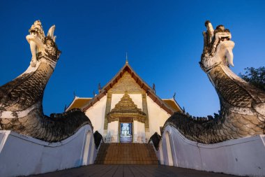 Tayland, Nan: 13 Kasım 2024 - Nan şehrindeki Wat Phumin Kuzey Tayland.