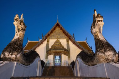 Tayland, Nan: 13 Kasım 2024 - Nan şehrindeki Wat Phumin Kuzey Tayland.