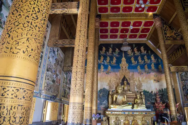 Tayland, Nan: 13 Kasım 2024 - Kuzey Tayland 'ın Nan ilindeki Wat Sri Phan Ton şehrinde.  