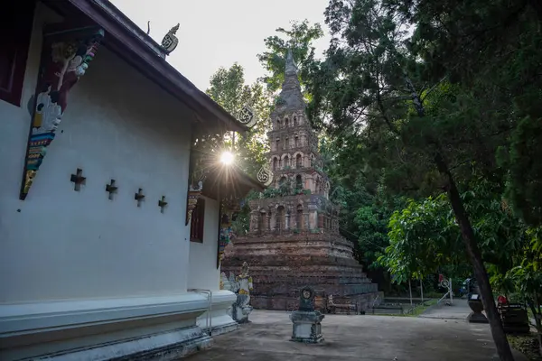 Tayland, Nan: 13 Kasım 2024 - Kuzey Tayland 'da Nan şehrindeki Wat Prayawat' ta İhtiyar Chedi.