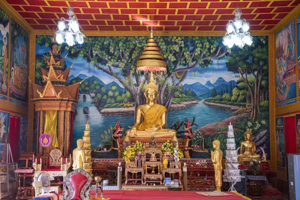 Tayland, Nan: 14 Kasım 2024 - Kuzey Tayland 'ın Nan ilindeki Wat Aranyawad şehrinde.