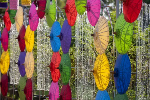 Tayland, Nan: 12 Kasım 2024 - Kuzey Tayland 'da Nan şehrindeki Wat Changkham Worawihan' da Loy Krathong dekorasyonu.