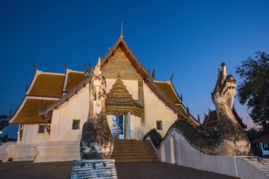 Tayland, Nan: 13 Kasım 2024 - Nan şehrindeki Wat Phumin Kuzey Tayland.