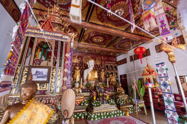 Tayland, Nan: 14 Kasım 2024 - Kuzey Tayland 'ın Nan ilindeki Wat Kukham şehrinde.