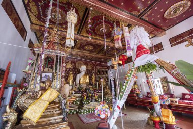 Tayland, Nan: 14 Kasım 2024 - Kuzey Tayland 'ın Nan ilindeki Wat Kukham şehrinde.