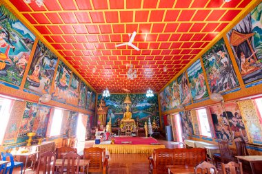 Tayland, Nan: 14 Kasım 2024 - Kuzey Tayland 'ın Nan ilindeki Wat Aranyawad şehrinde.