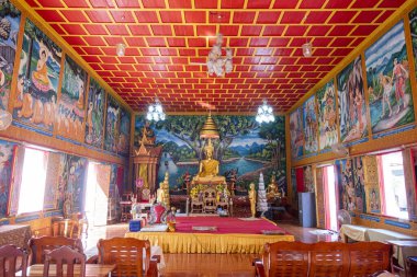 Tayland, Nan: 14 Kasım 2024 - Kuzey Tayland 'ın Nan ilindeki Wat Aranyawad şehrinde.