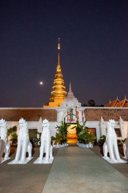 Tayland, Nan: 14 Kasım 2024 - Kuzey Tayland 'da Nan şehrindeki Chae Haeng şehrindeki Wat Phra' da Chedi.