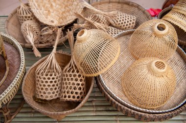 Bangkok, Tayland 'daki Wat Saket Festivali' nde Tayland Gıda Marketi Dekorasyonları, 8 Kasım 2024.