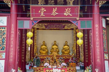 Tayland 'ın Bangkok şehrindeki Çin Mahallesi' ndeki Kwong Siew Tapınağı veya Kanton Tapınağı - Tayland, Bangkok, 6 Kasım 2024.