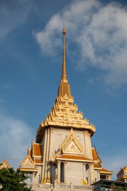 Tayland, Bangkok - 6 Kasım 2024: Wat Traimit Tayland 'ın Bangkok şehrinde Çin Mahallesi.