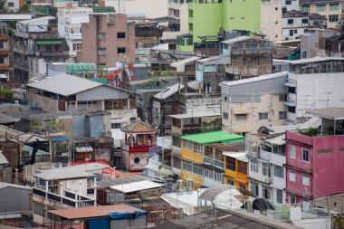   Tayland, Bangkok - 7 Kasım 2024: Tayland 'daki Bangkok şehrinde ufuk çizgisi olan Çin Kasabası.